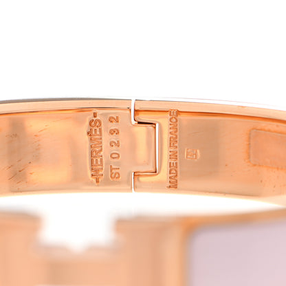 Hermes Enamel Narrow Clic Clac H Bracelet GM Rose Candeur 4 of 7