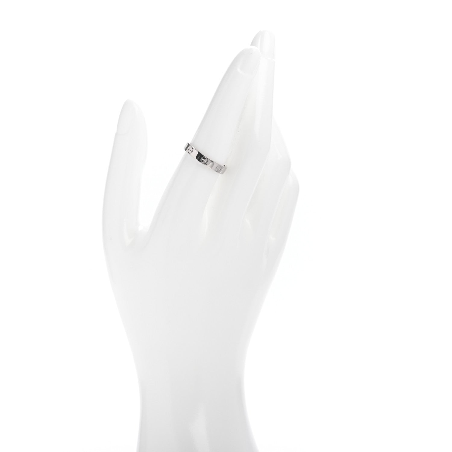 Cartier 18K White Gold 3.5mm LOVE Wedding Band Ring 56 7.5 2 of 4