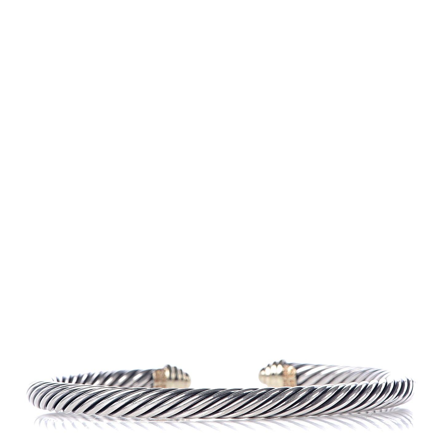 Sterling Silver 14K Yellow Gold 5mm Cable Classics Bracelet
