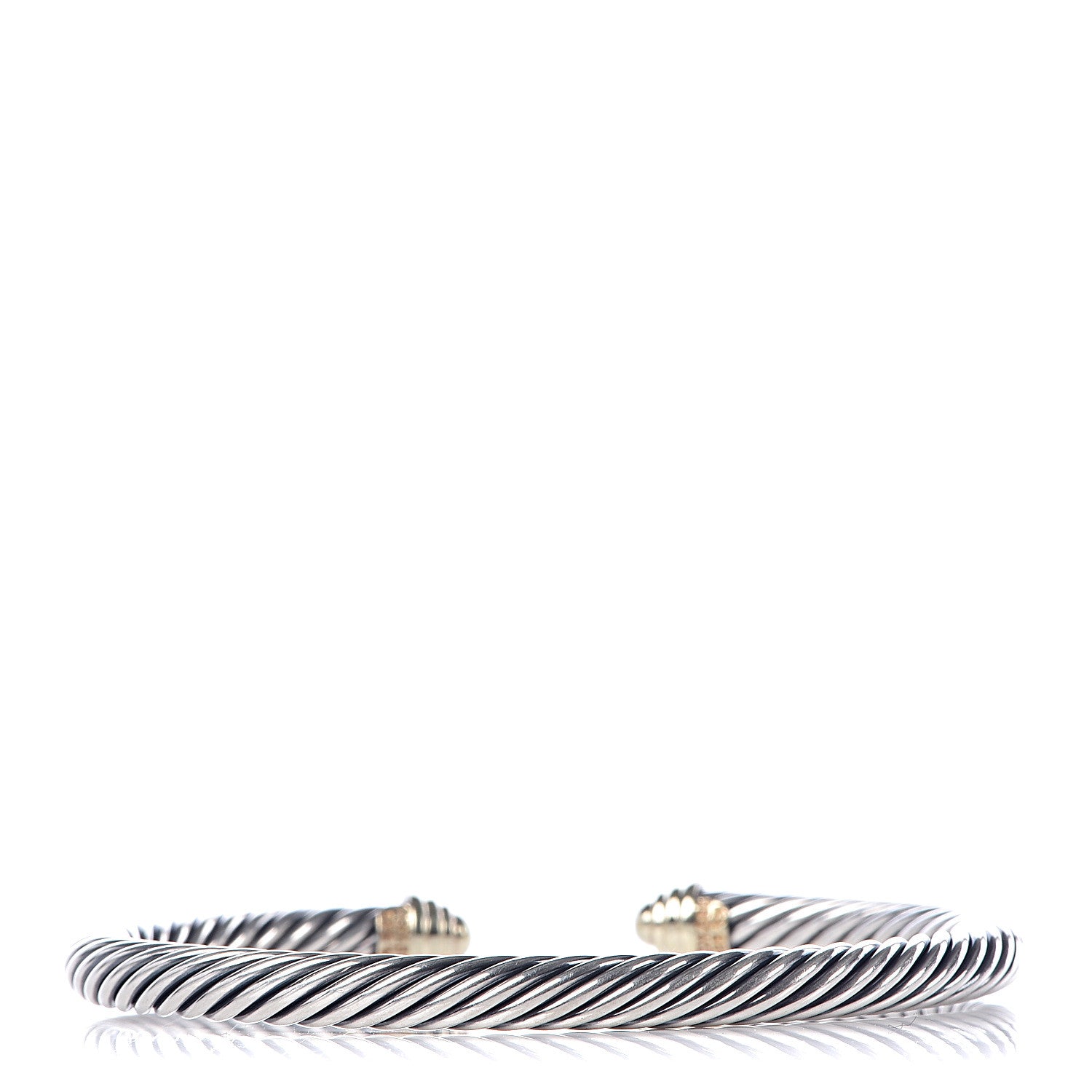 David Yurman Sterling Silver 14K Yellow Gold 5mm Cable Classics Bracelet 3 of 5