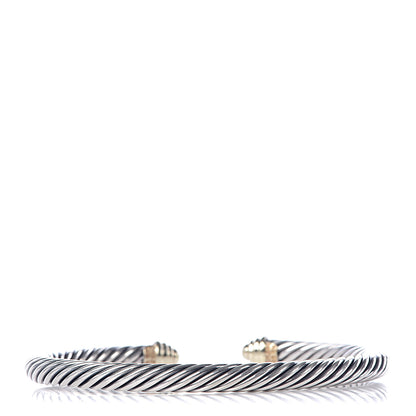 David Yurman Sterling Silver 14K Yellow Gold 5mm Cable Classics Bracelet 3 of 5