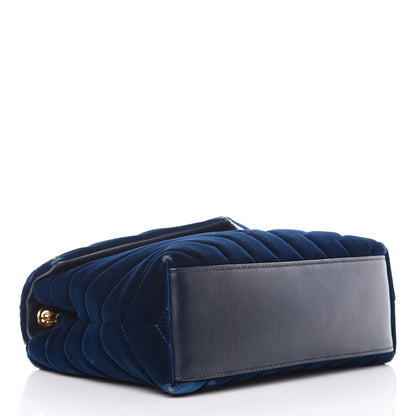 Saint Laurent Velvet Y Quilted Monogram Small Loulou Chain Satchel Medium Blue 4 of 17
