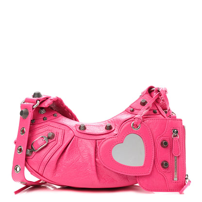 Balenciaga Agneau Arena Le Cagole Shoulder Bag XS Hot Pink 1 of 10