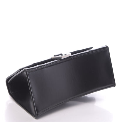 Balenciaga Shiny Box Calfskin Graffiti Logo Small Hourglass Top Handle Bag Black Silver 4 of 10