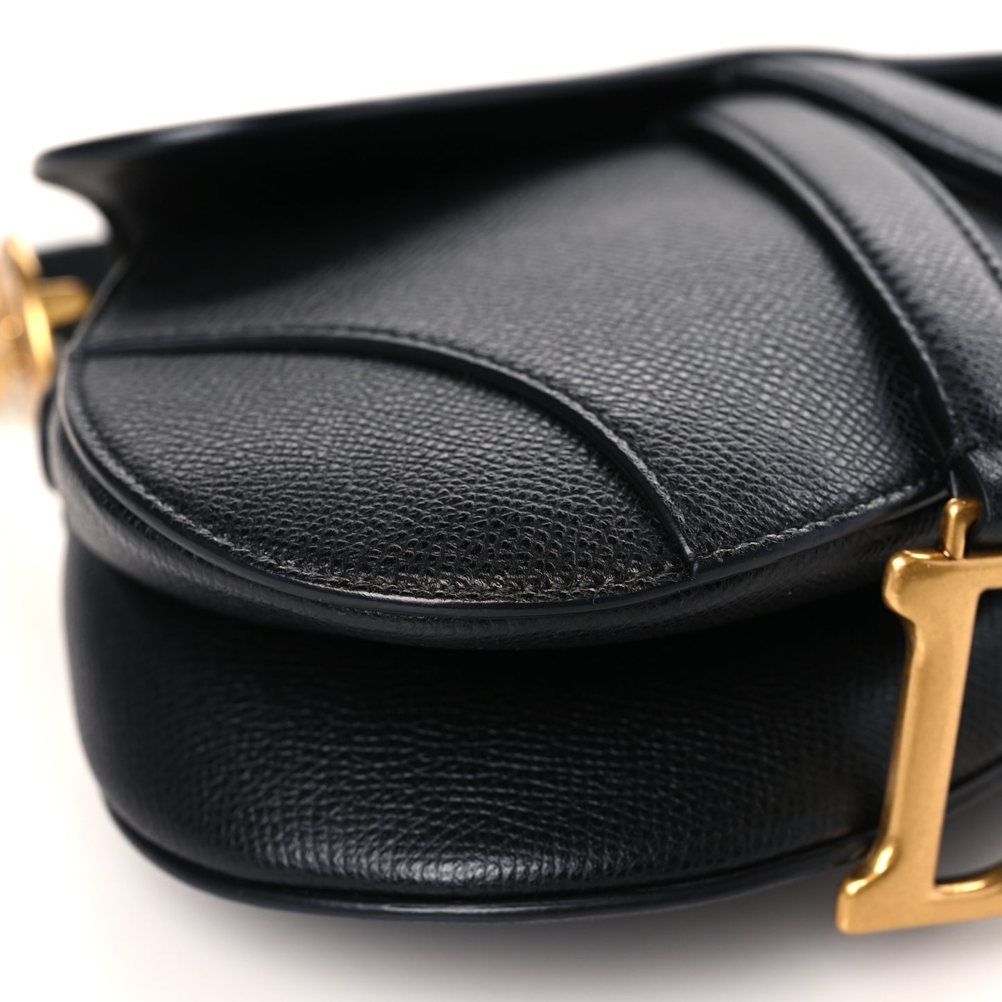 Calfskin Mini Saddle Bag Black