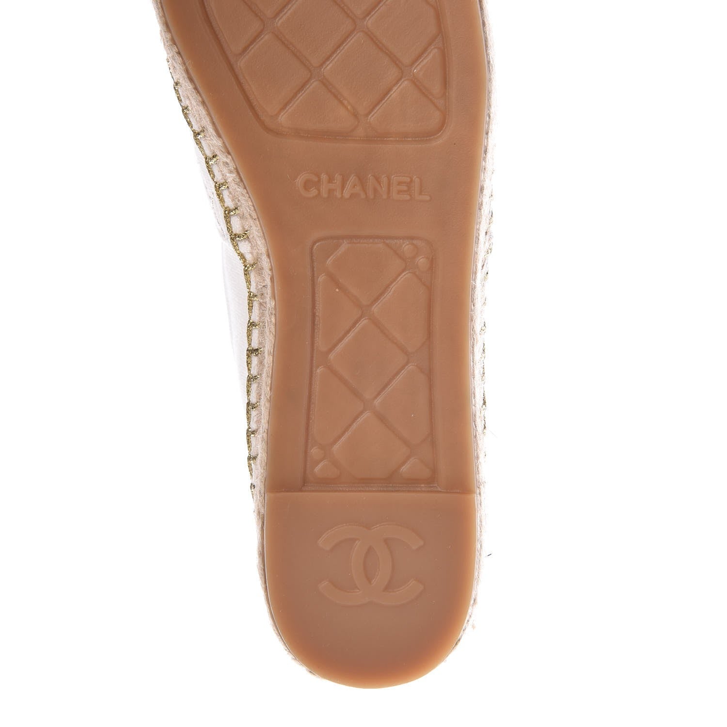 Chanel Fabric Biarritz CC Espadrilles 40 White Gold 7 of 10