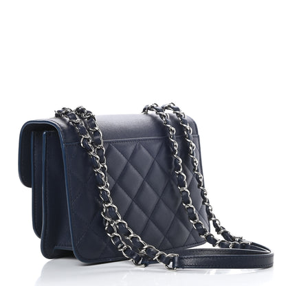 Chanel Goatskin Quilted Small CC Box Flap Navy 3 of 14