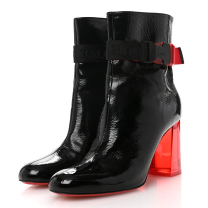 Christian Louboutin Patent Vogue Plexi Telesiege 85 Ankle Boots 38.5 Black Loubi Transparent 5 of 10