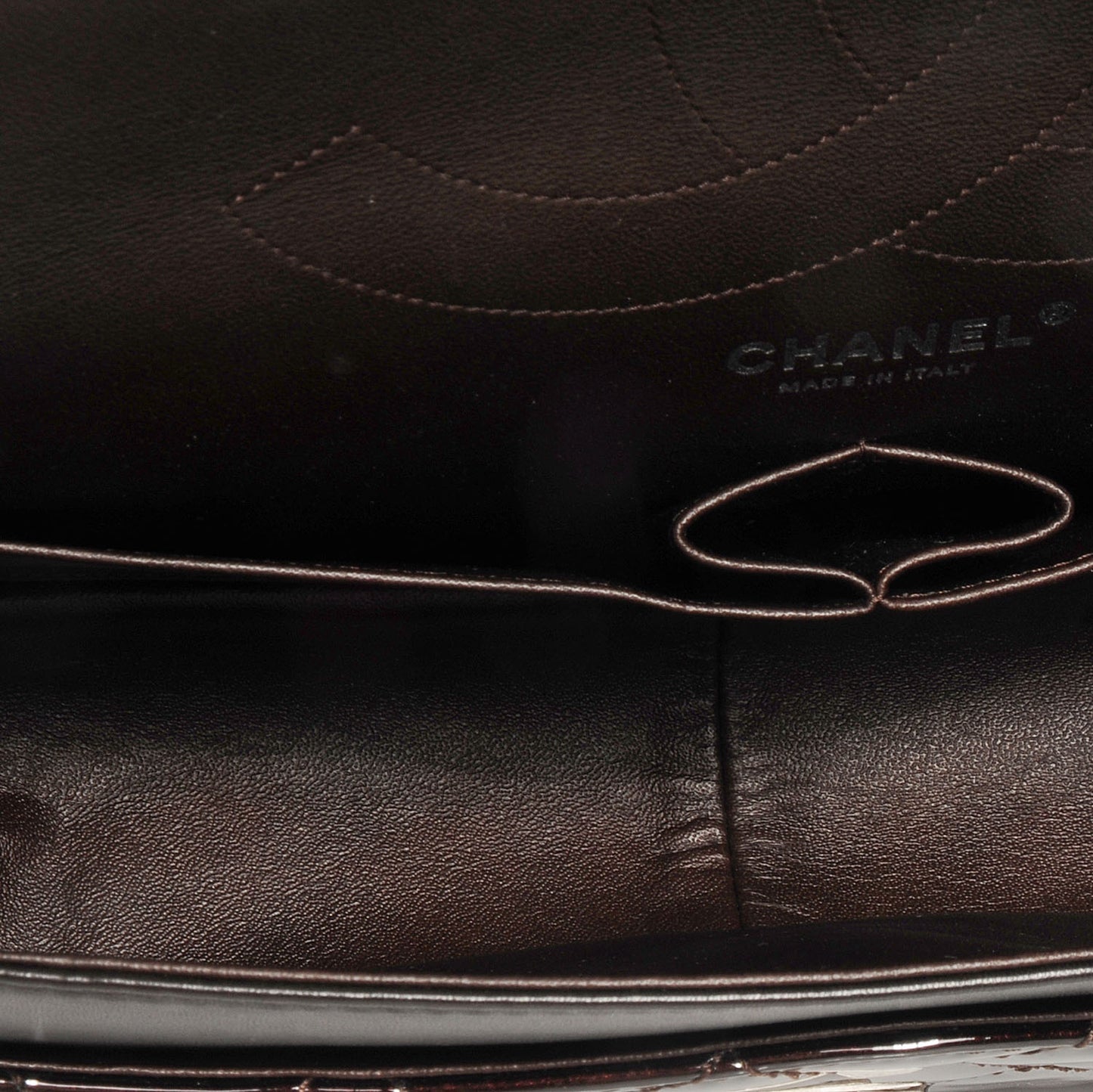 Metallic Patent 2.55 Reissue 227 Flap Dark Brown