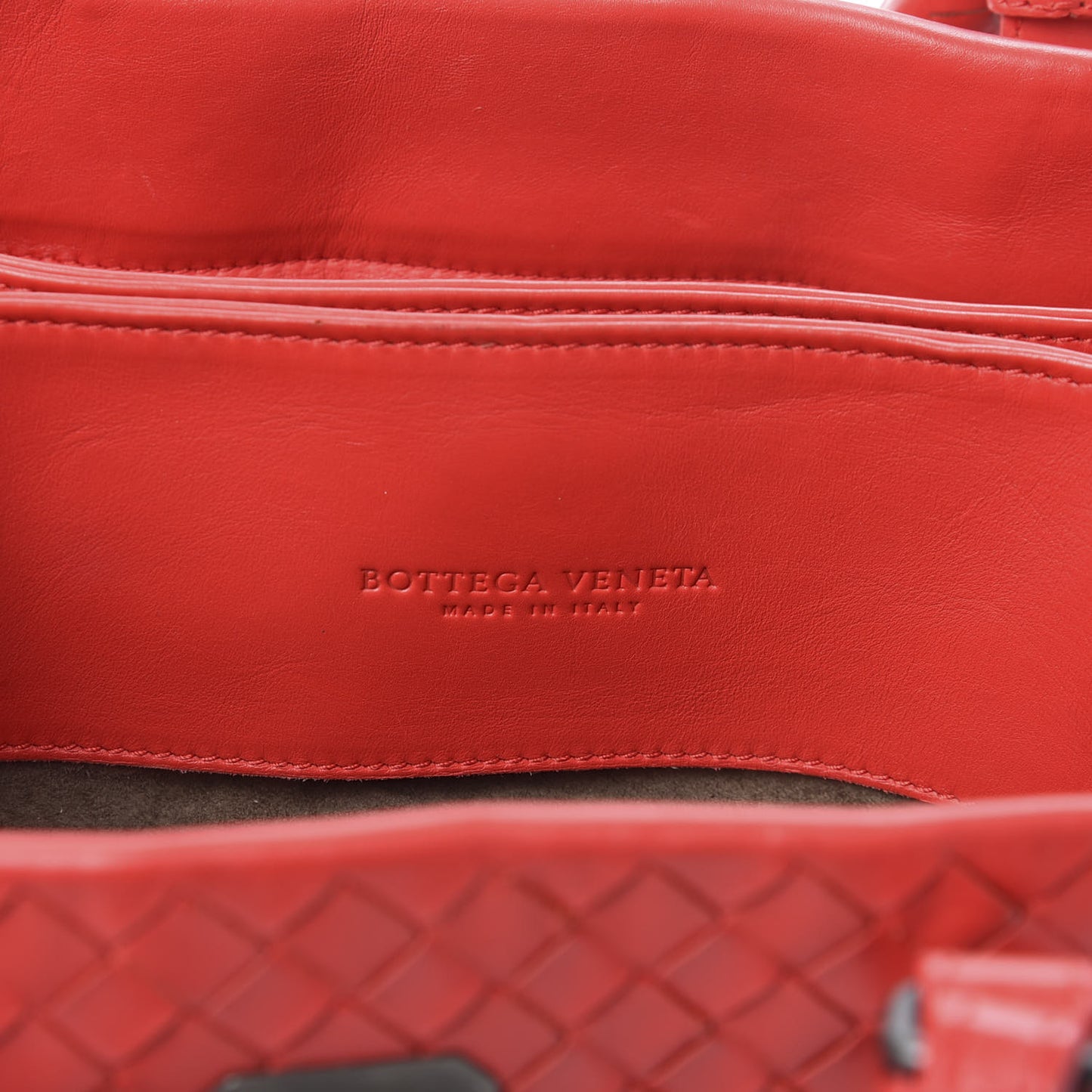 Light Calf Intrecciato Small Roma Fraise