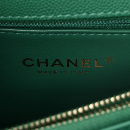 Chanel Caviar Quilted Small Coco Handle Flap Green 6 of 11