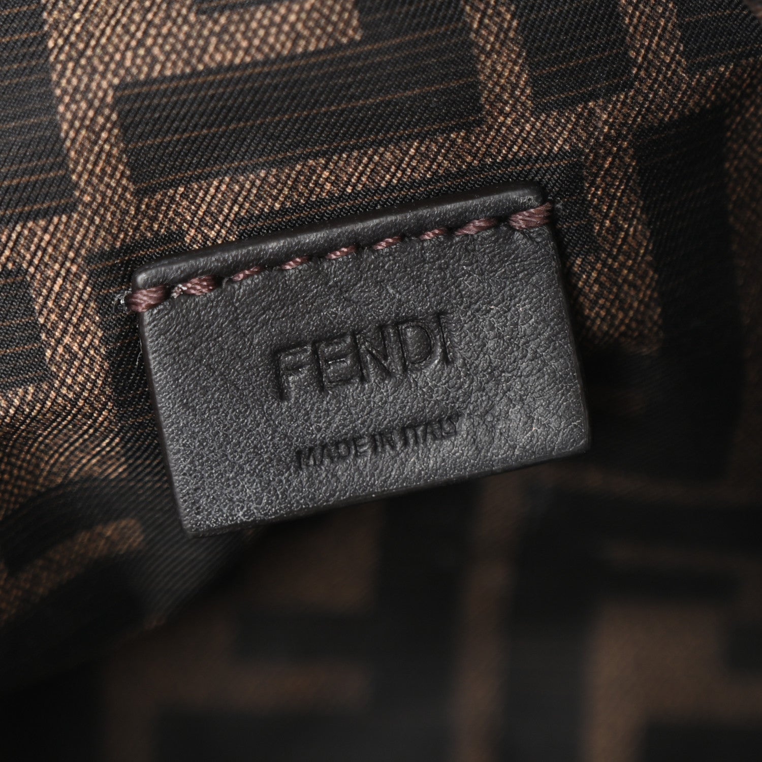 Fendi Fabric Jacquard FF 1974 Small Trapezoid Beauty Pouch Tobacco Moro Black 6 of 9