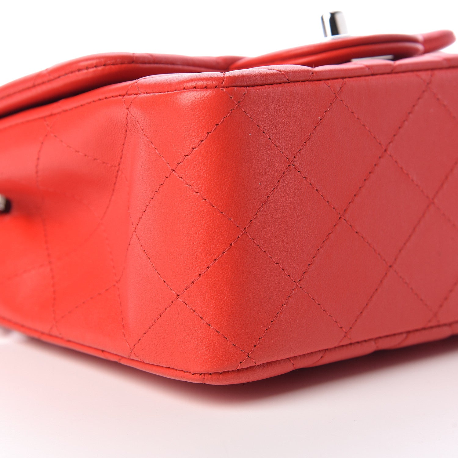 Chanel Lambskin Quilted Mini Square Flap Light Red 8 of 12