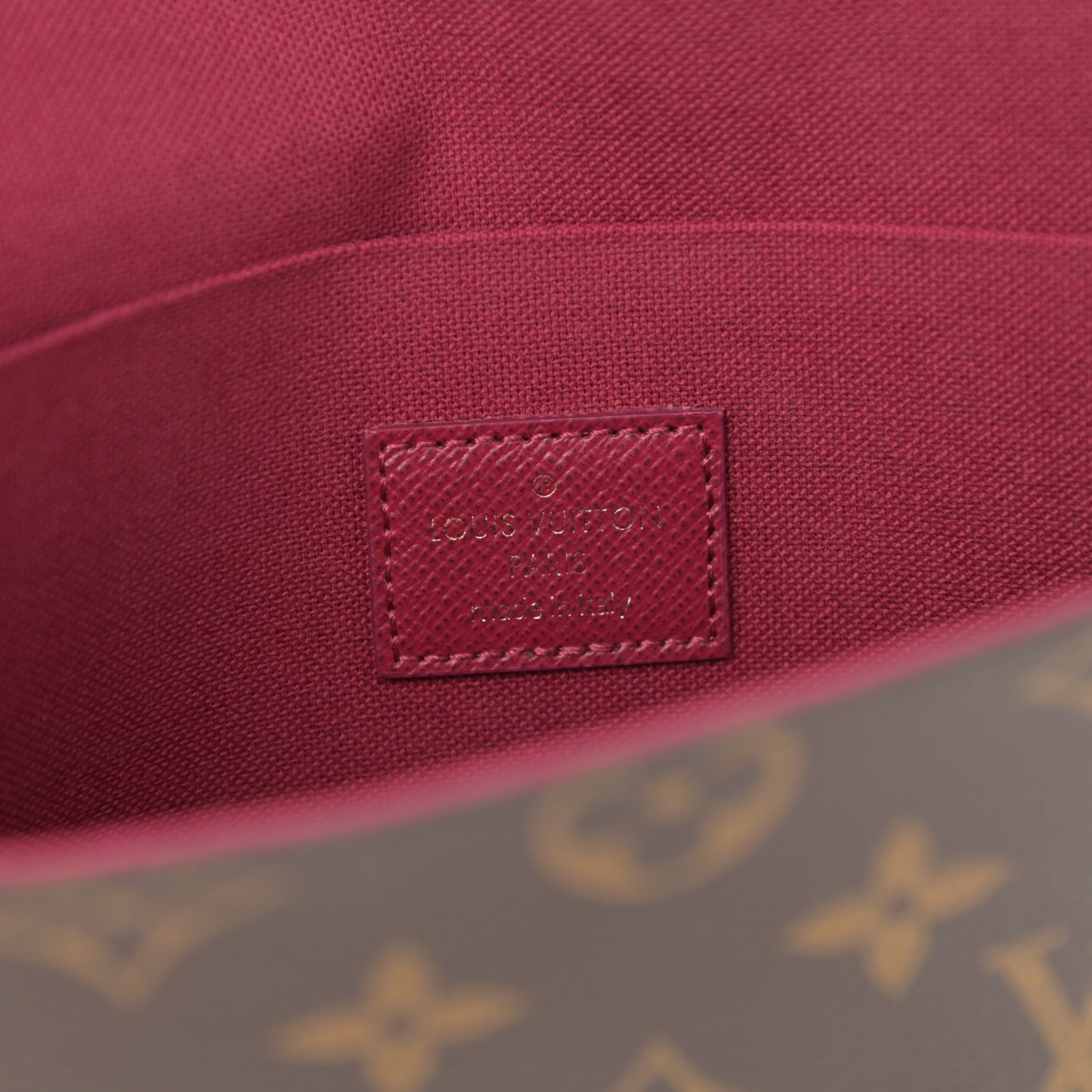 Monogram Pochette Felicie Chain Wallet Fuchsia