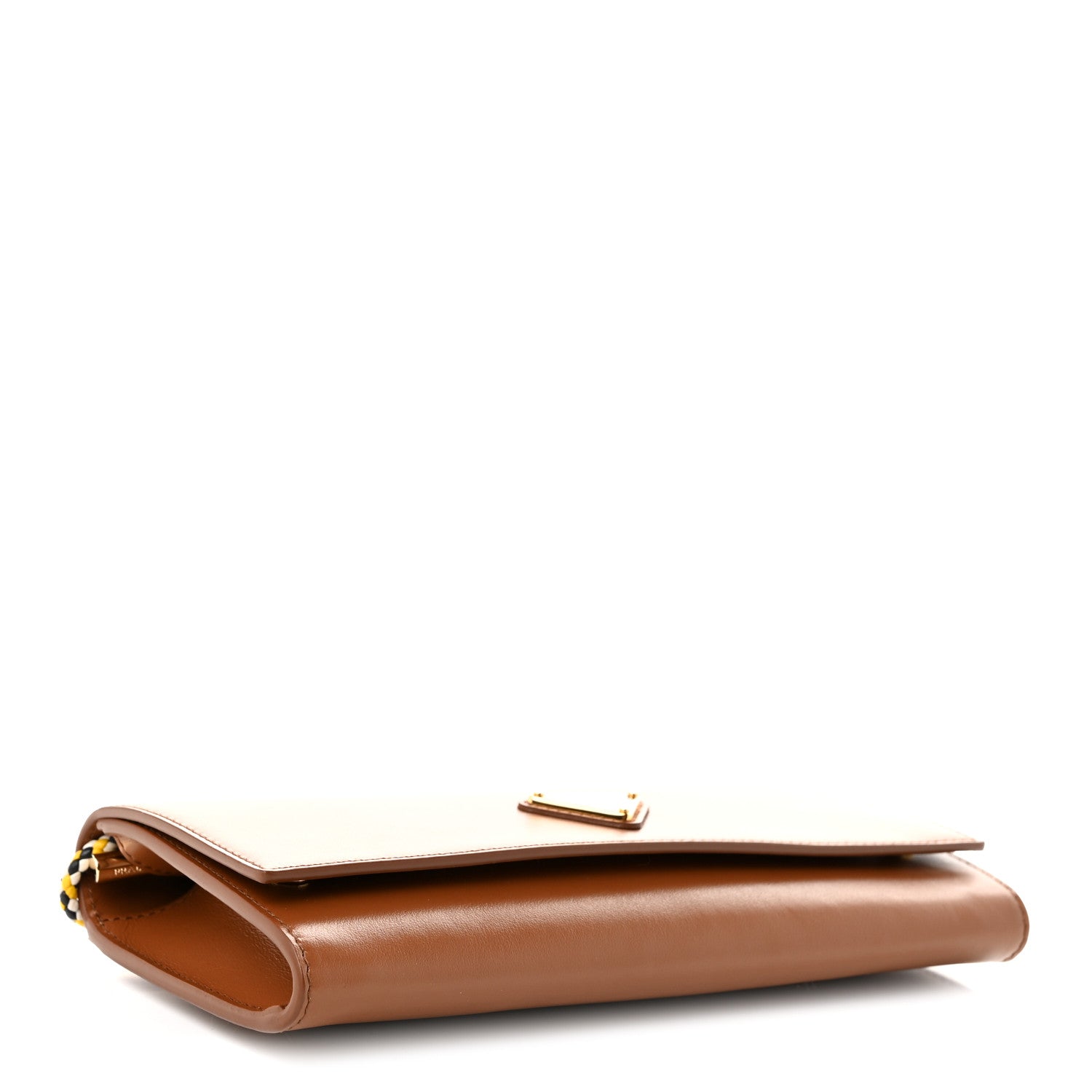 Prada Vitello Flap Wallet With Braided Strap Cognac 4 of 10