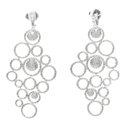 John Hardy Sterling Silver Pave Diamond Chandelier Earrings 1 of 5