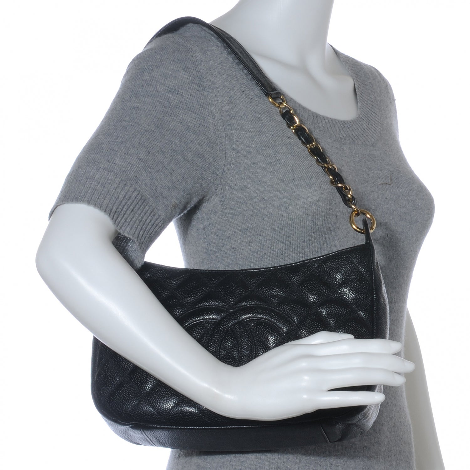 Chanel Caviar Quilted Hobo Black 2 of 7