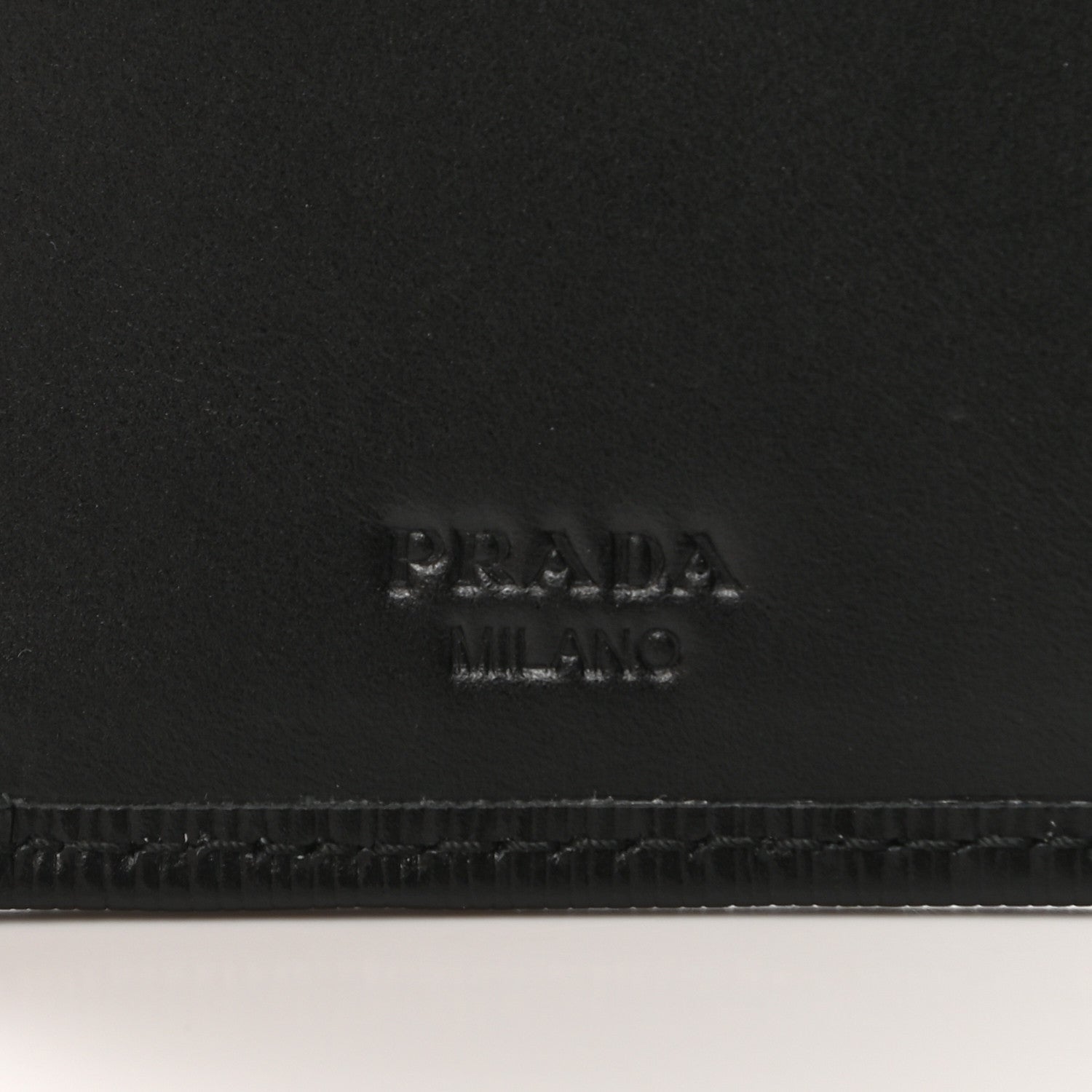 Prada Vitello Move Metal Compact Wallet Black 6 of 7