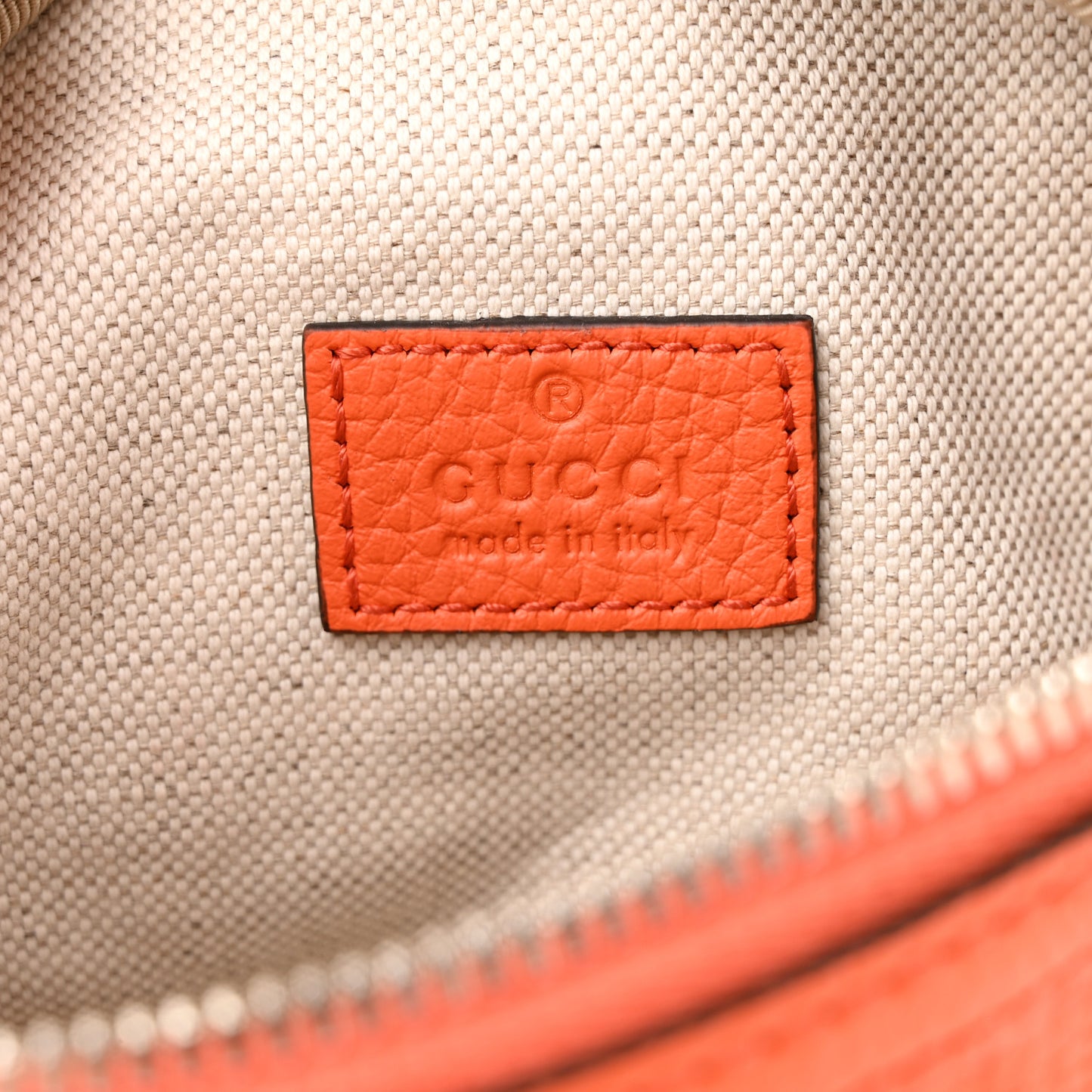 Piuma Calfskin Jumbo GG Embossed Small Belt Bag Good Orange