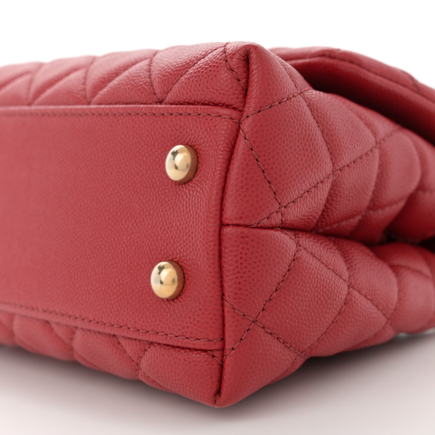 Chanel Caviar Lizard Embossed Quilted Mini Coco Handle Flap Red 10 of 10