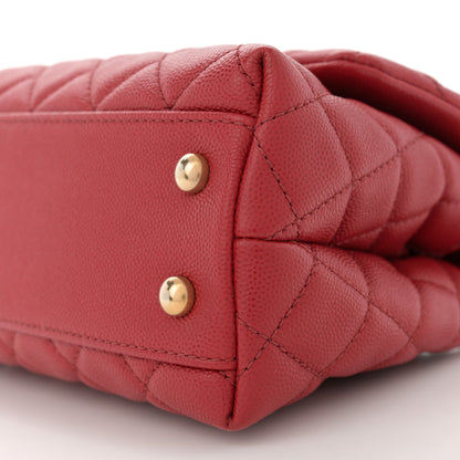 Chanel Caviar Lizard Embossed Quilted Mini Coco Handle Flap Red 10 of 10