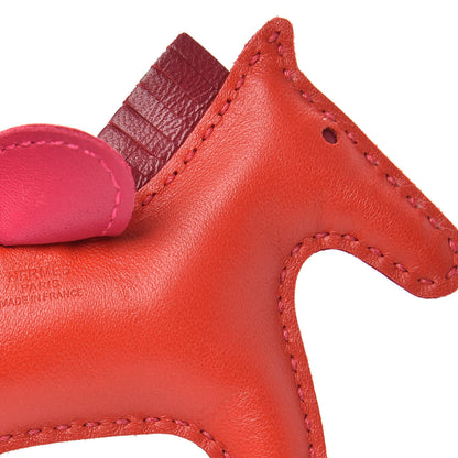 Hermes Milo Lambskin Grigri Rodeo Horse Bag Charm PM Rouge Indien Rubis Rose Mexico 3 of 4