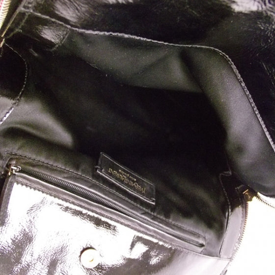 Saint Laurent Patent Crocodile Embossed Tribute Tote Black 7 of 10