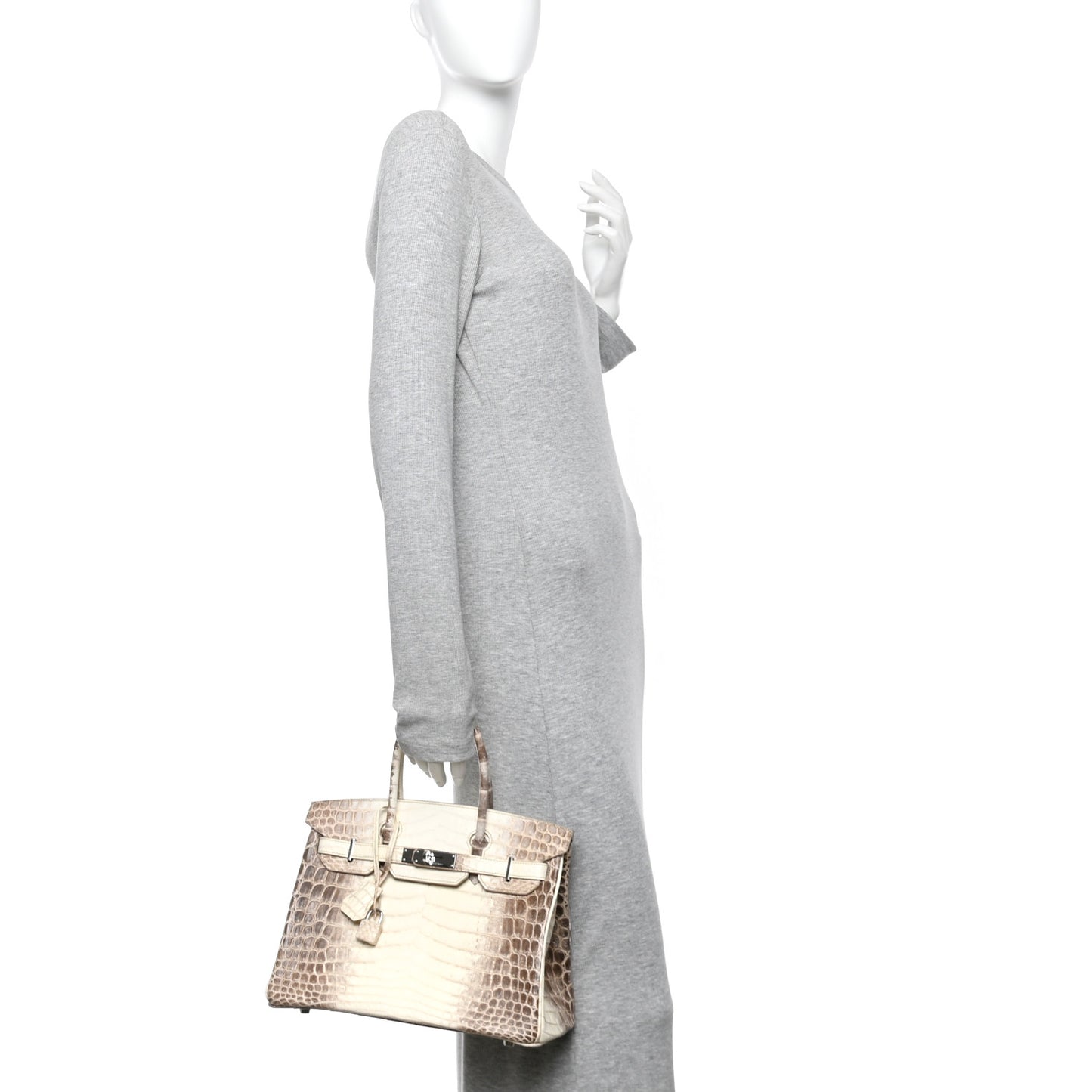 Matte Niloticus Crocodile Himalaya Birkin 30 Blanc