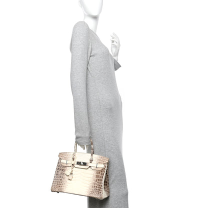 Hermes Matte Niloticus Crocodile Himalaya Birkin 30 Blanc 2 of 15