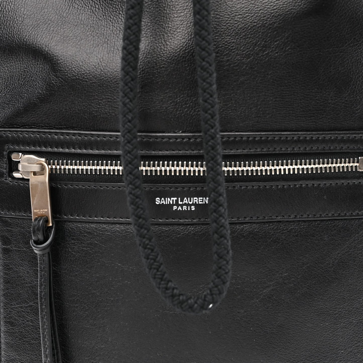 Smooth Calfskin City Sailor Drawstring Backpack Black