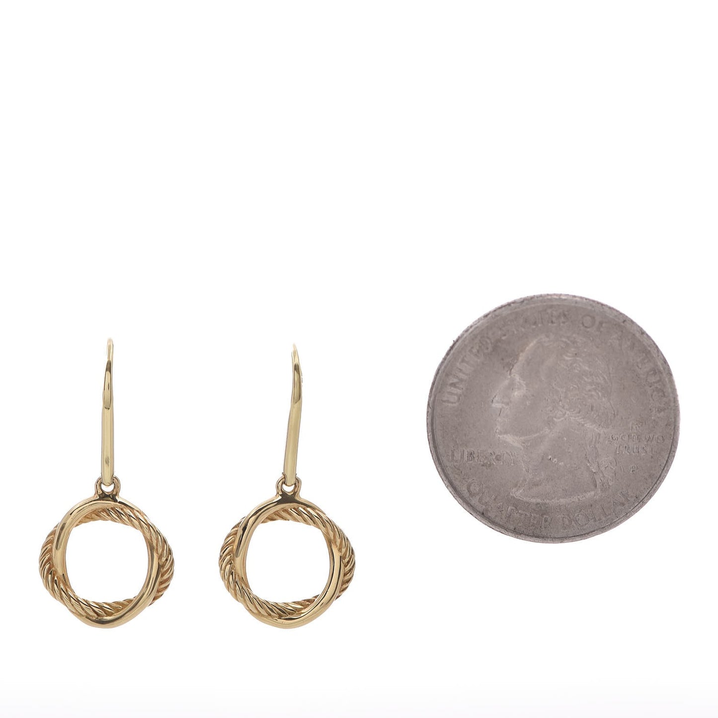 18K Yellow Gold Infinity Drop Earrings