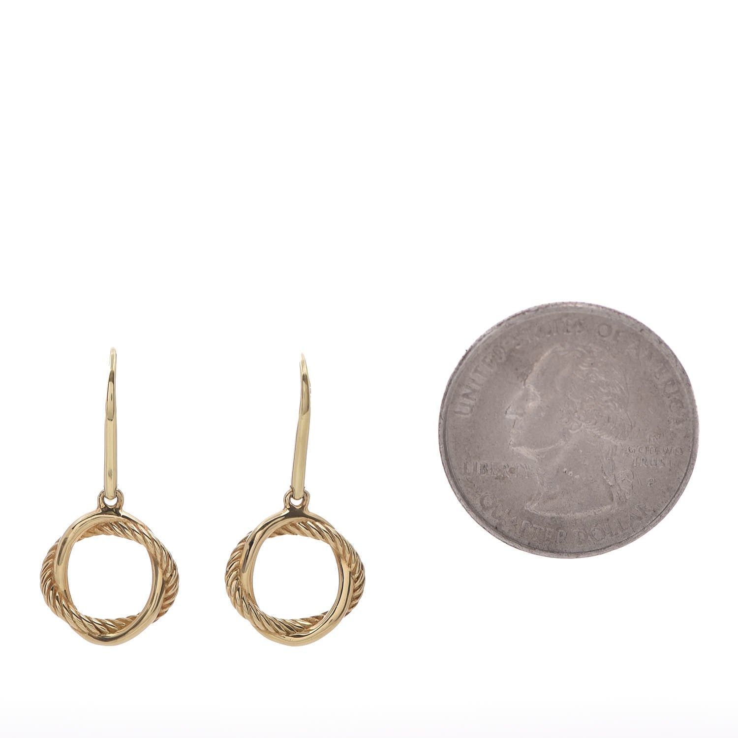 David Yurman 18K Yellow Gold Infinity Drop Earrings 2 of 4