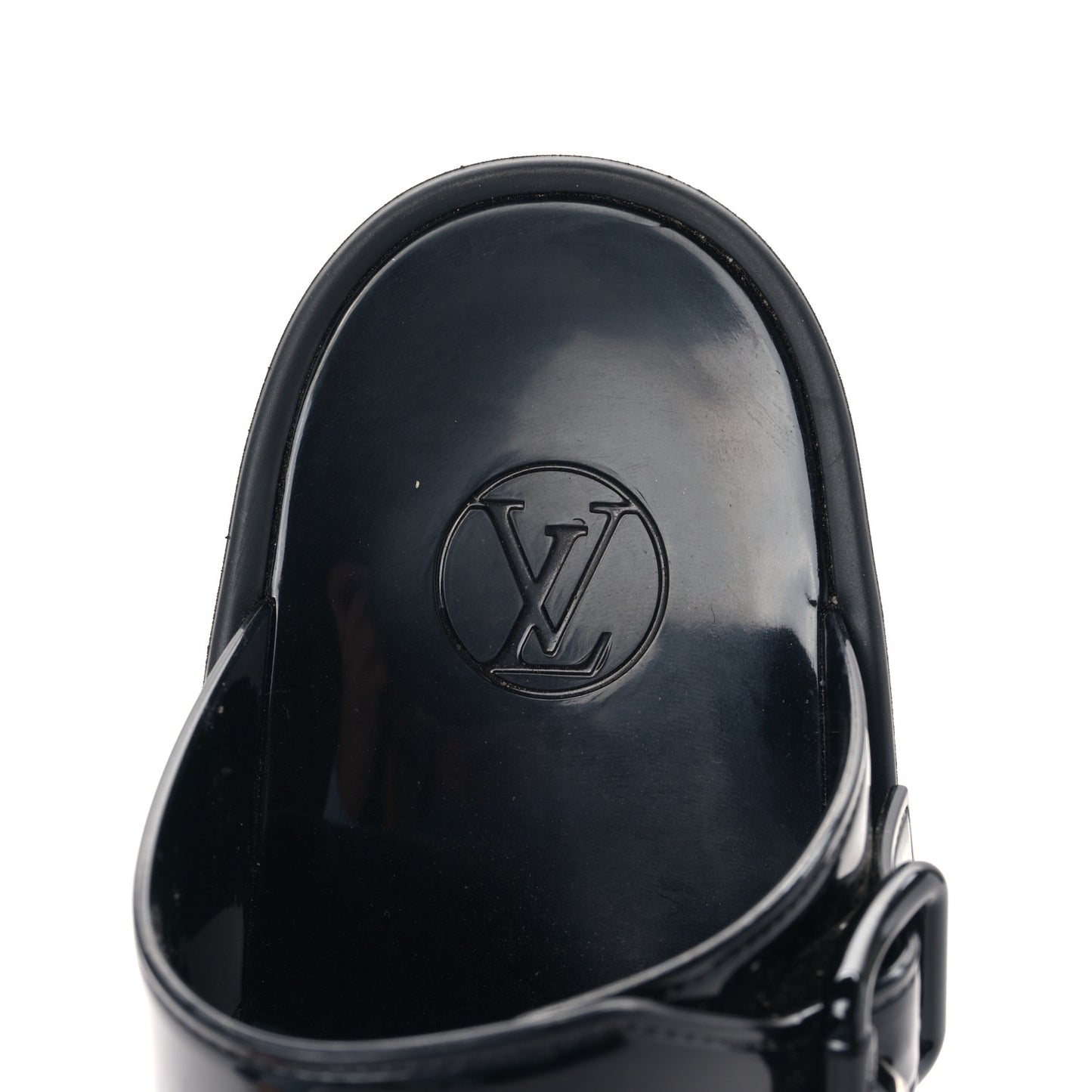 Monogram Sunbath Flat Mule Sandals 37 Black