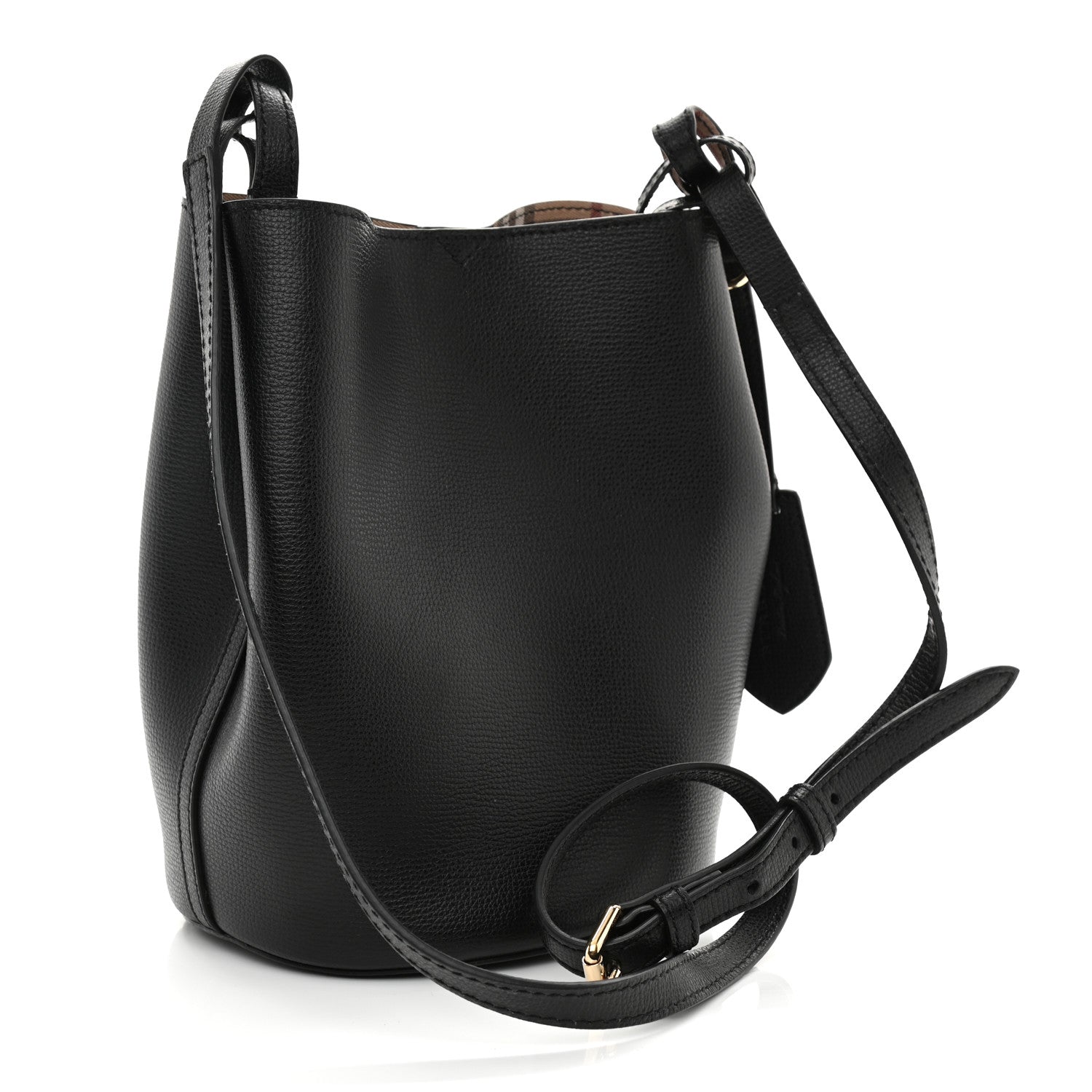 Burberry London Grainy Calfskin Small Lorne Bucket Crossbody Black 3 of 10