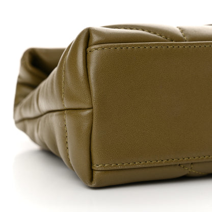 Saint Laurent Lambskin Quilted Toy Loulou Puffer Monogram Chain Satchel Hazel Green 8 of 12