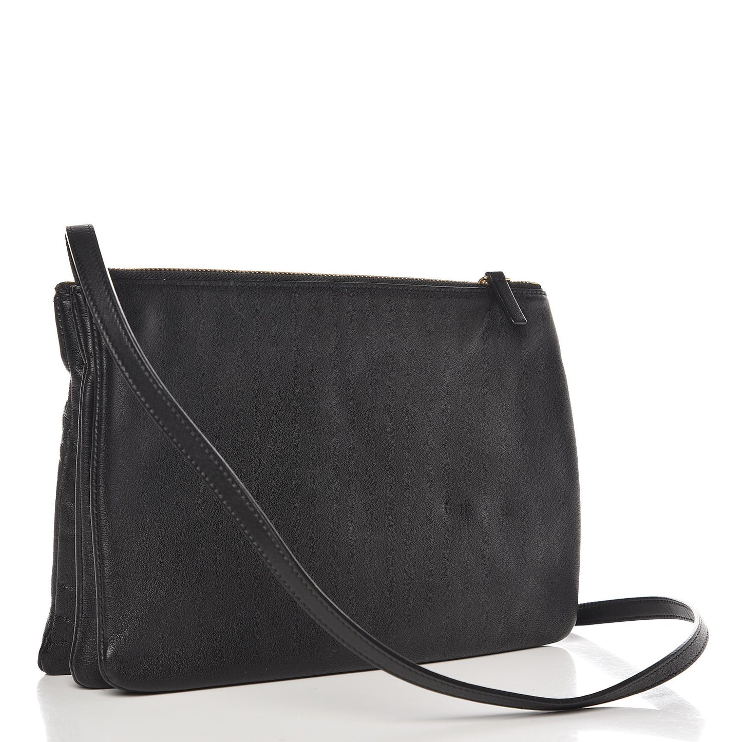 Lambskin Large Trio Crossbody Bag Black