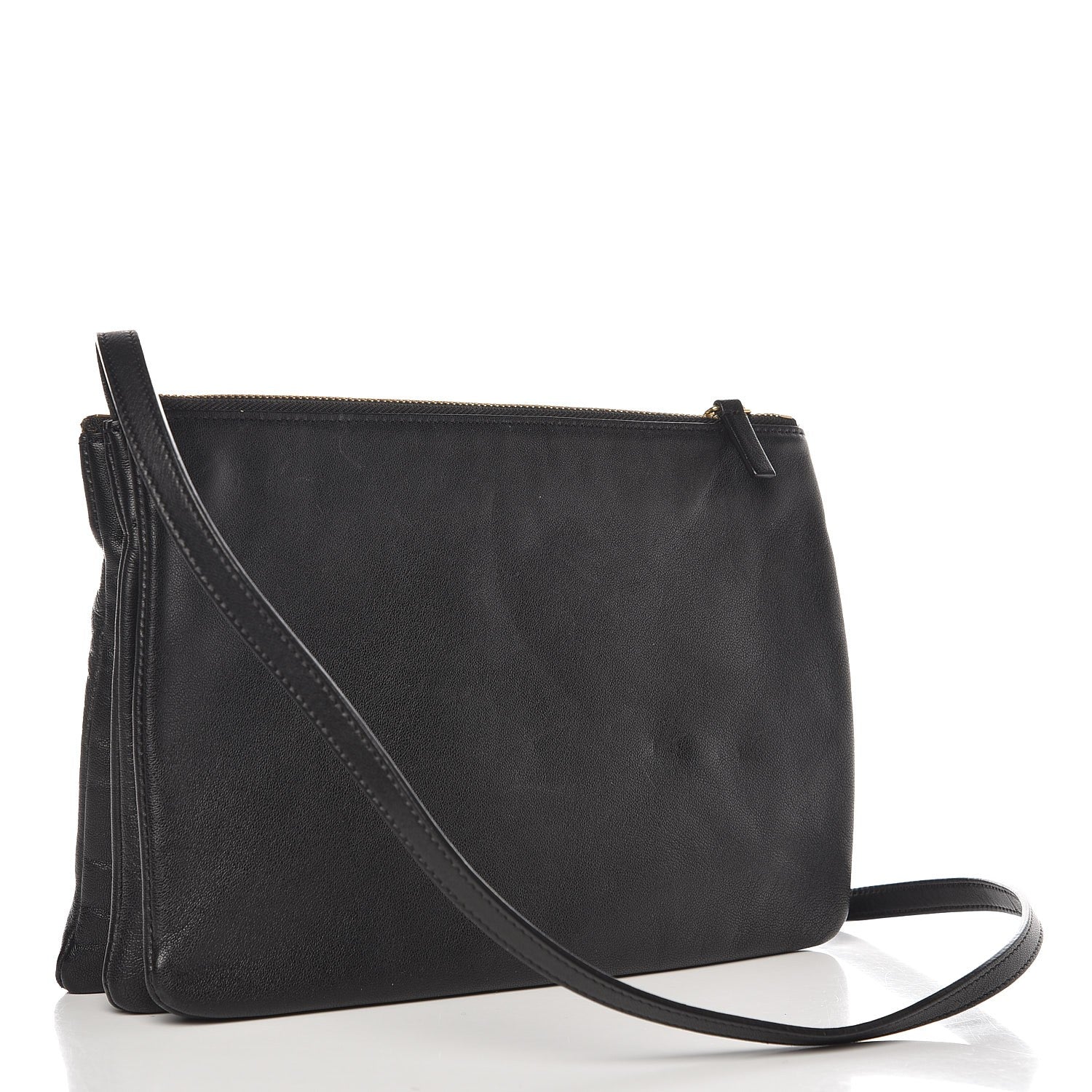 Celine Lambskin Large Trio Crossbody Bag Black 3 of 7
