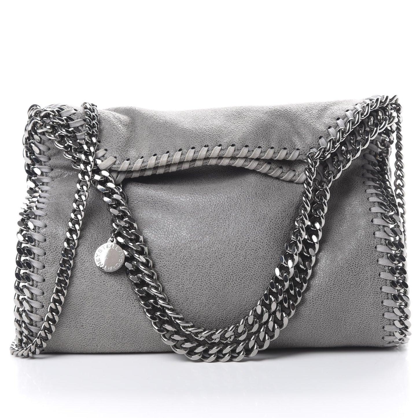 Shaggy Deer Mini Falabella Fold Over Tote Grey