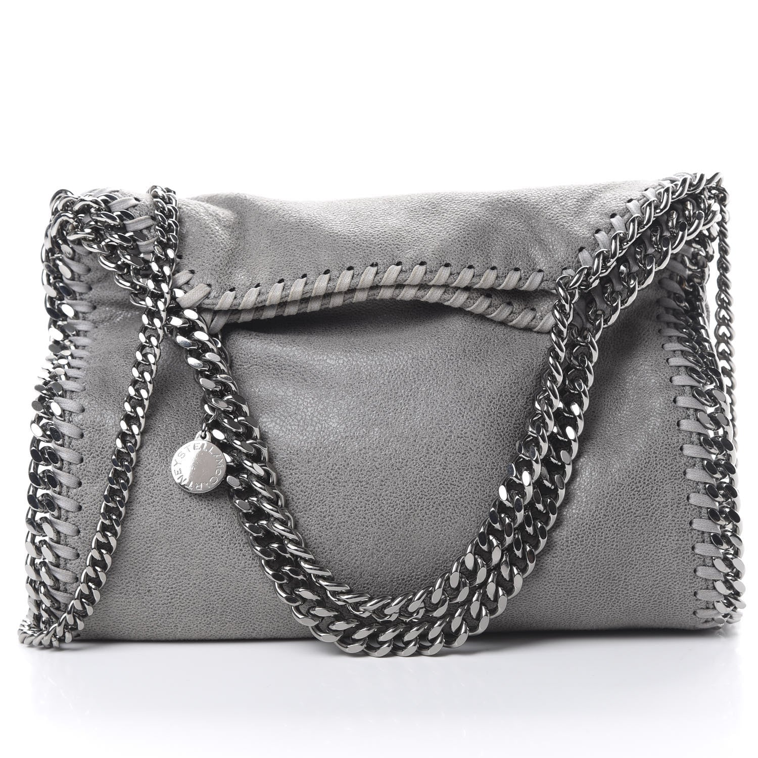 Stella McCartney Shaggy Deer Mini Falabella Fold Over Tote Grey 7 of 9