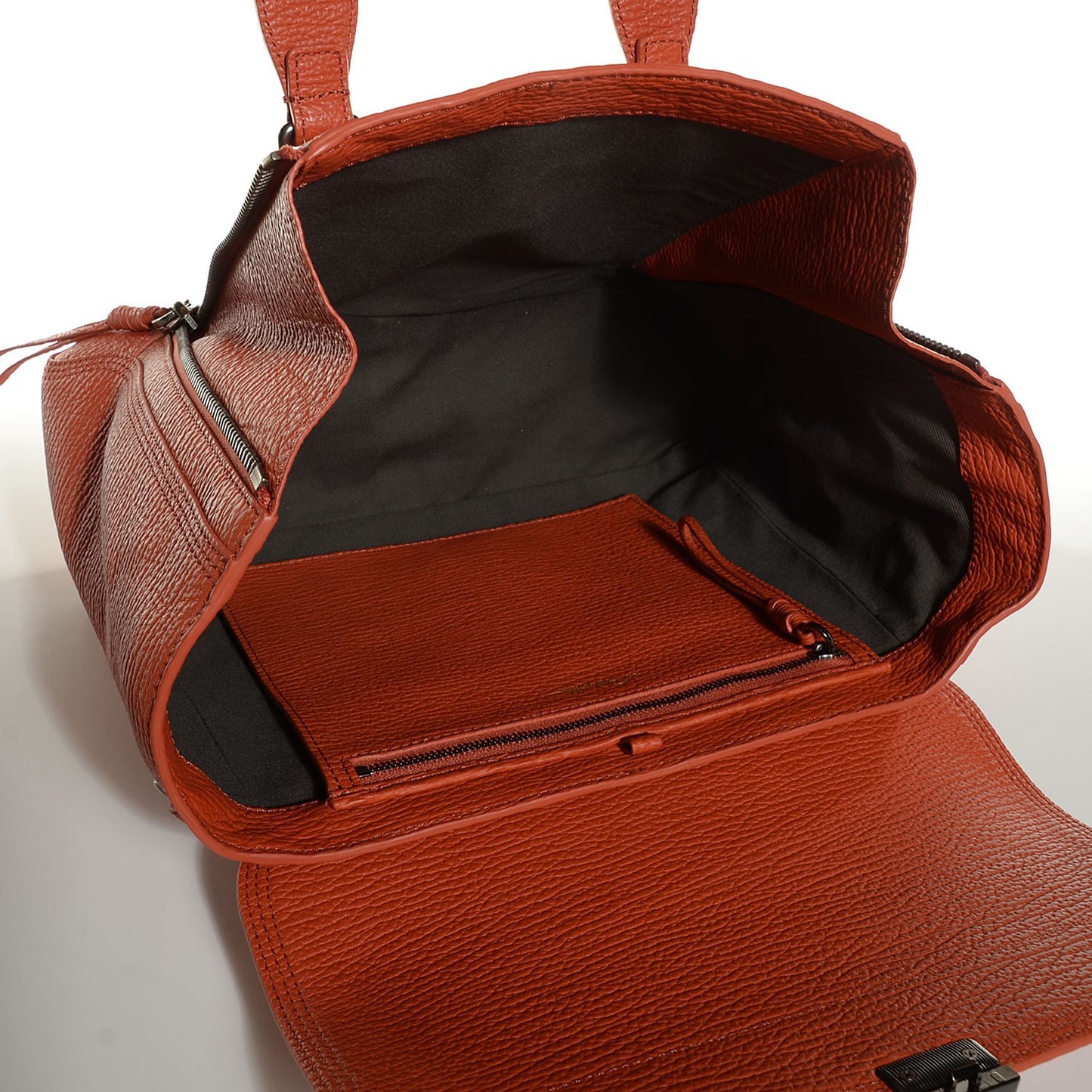 3.1 Textured Calfskin Medium Pashli Satchel Persimmon