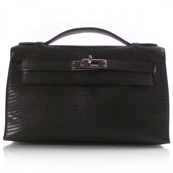 Lizard Kelly Pochette Clutch Black
