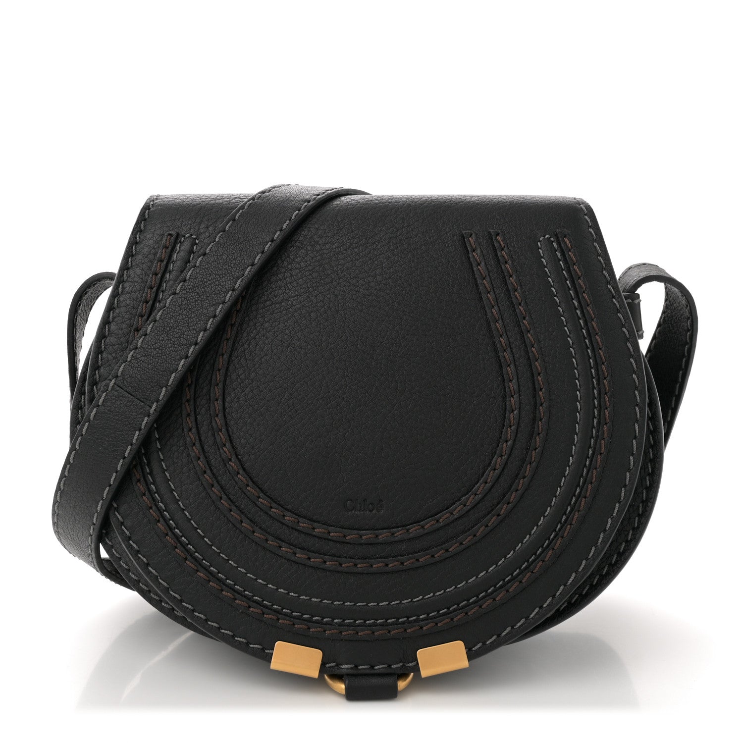 Chloe Calfskin Mini Marcie Round Crossbody Bag Black 1 of 11