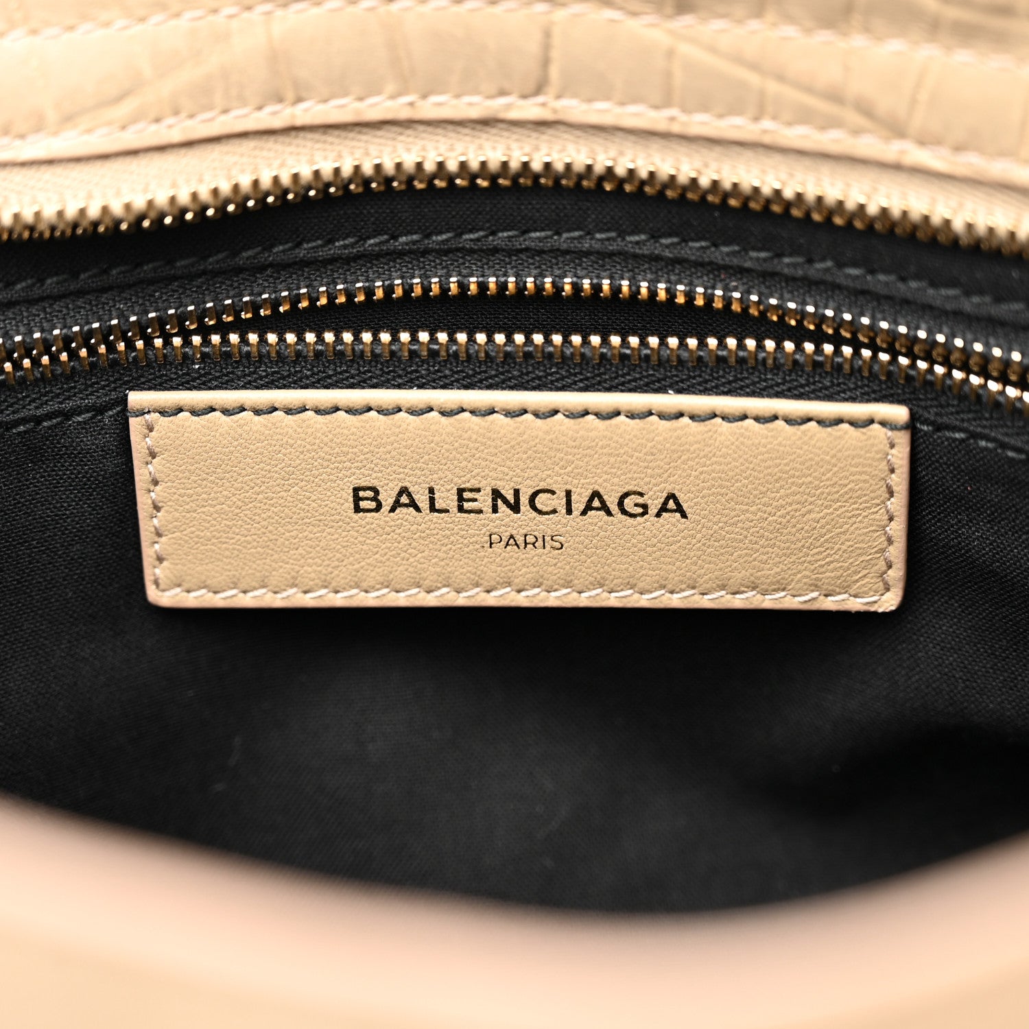 Balenciaga Calfskin Crocodile Embossed Classic Gold Hardware City Beige Latte 6 of 10