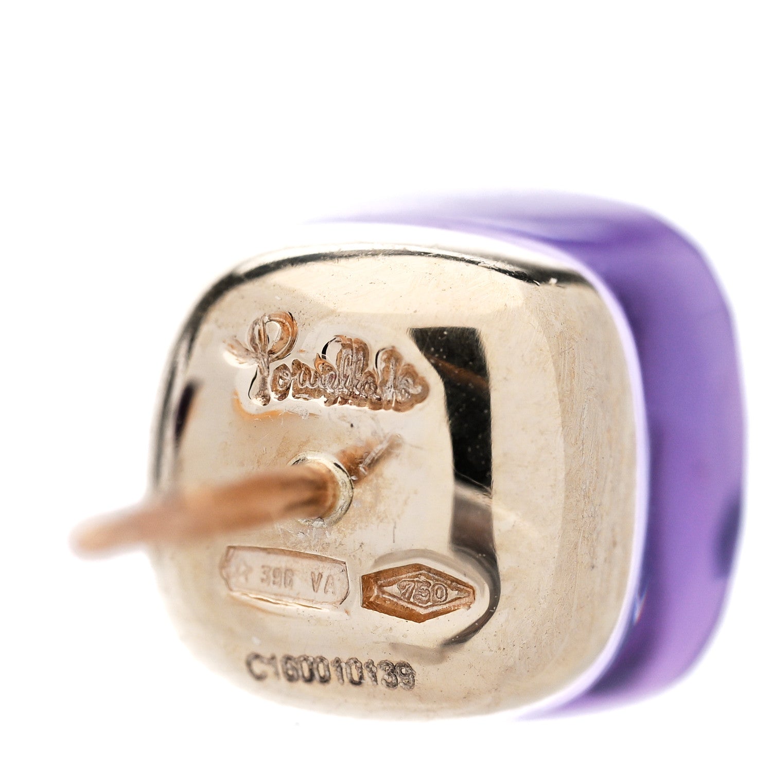 Pomellato 18K Rose Gold Amethyst Classic Nudo Stud Earrings 4 of 5