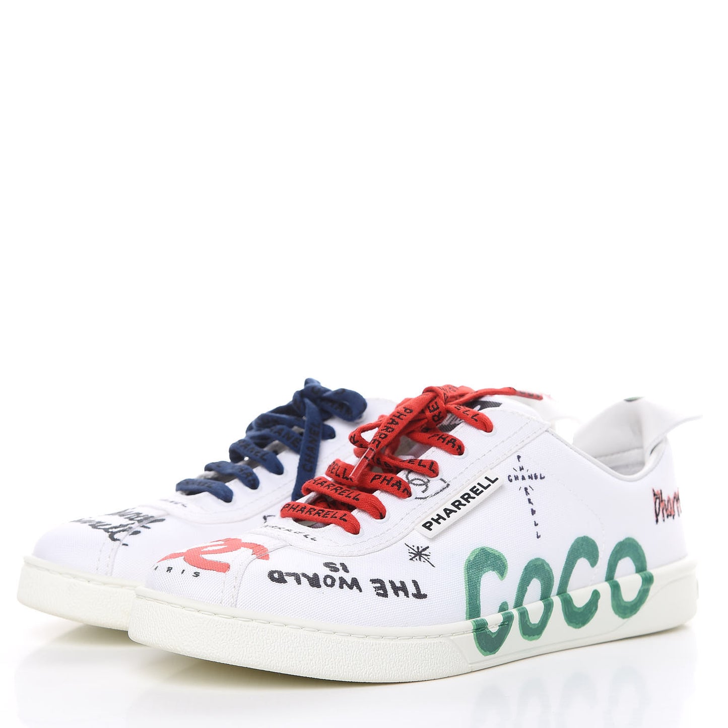 x Pharrell Williams Calfskin Womens Sneakers 41 White