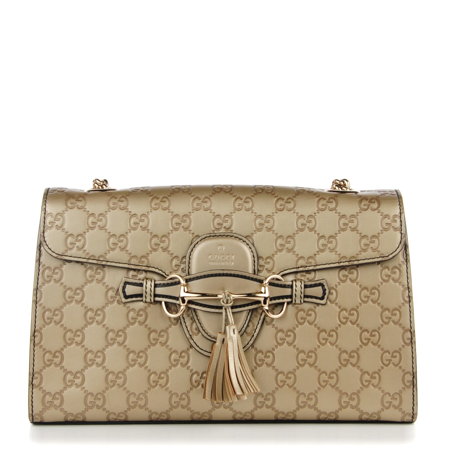 Gucci Guccissima Medium Emily Chain Shoulder Bag Gold 1 of 7