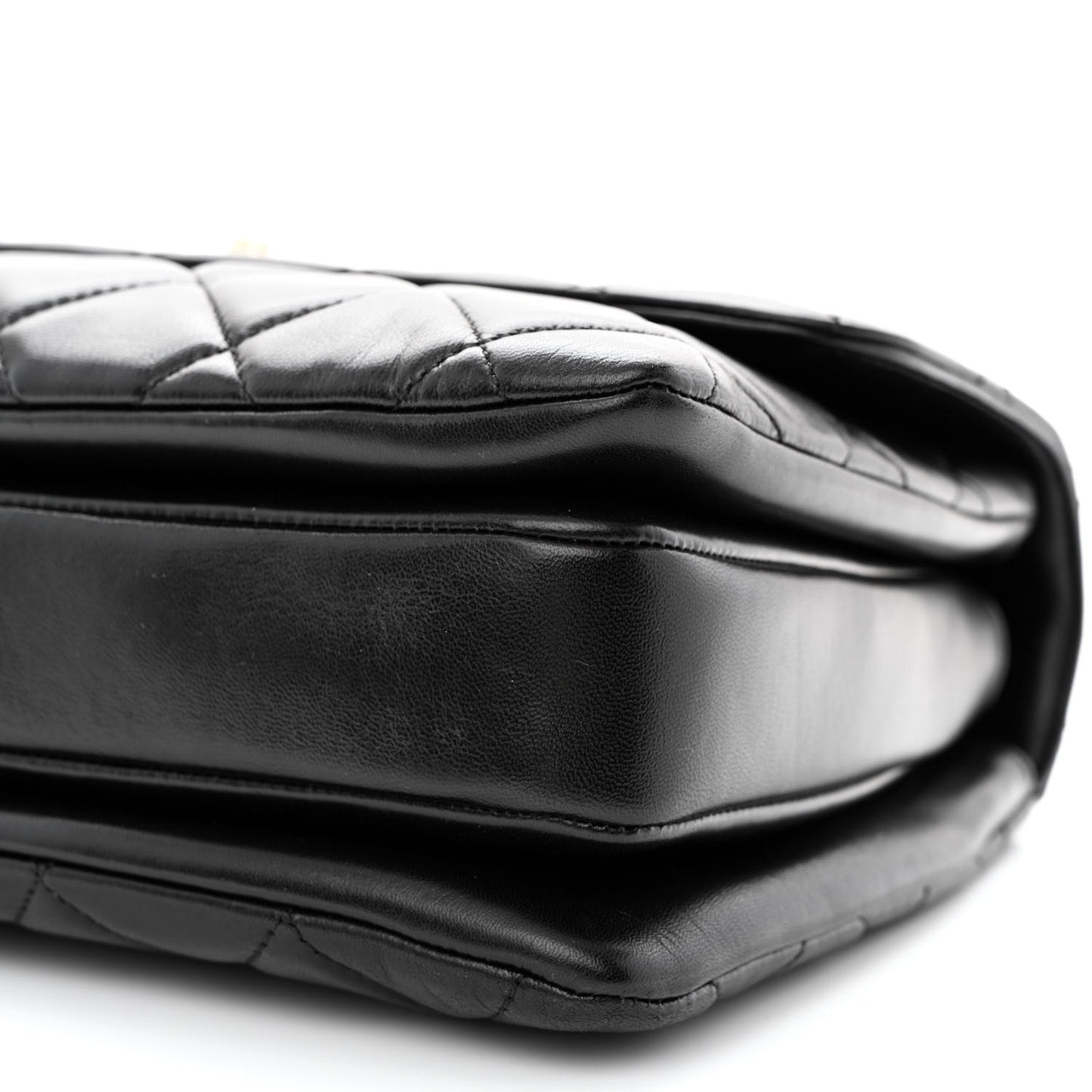 Lambskin Quilted Medium Trendy CC Flap Dual Handle Bag Black