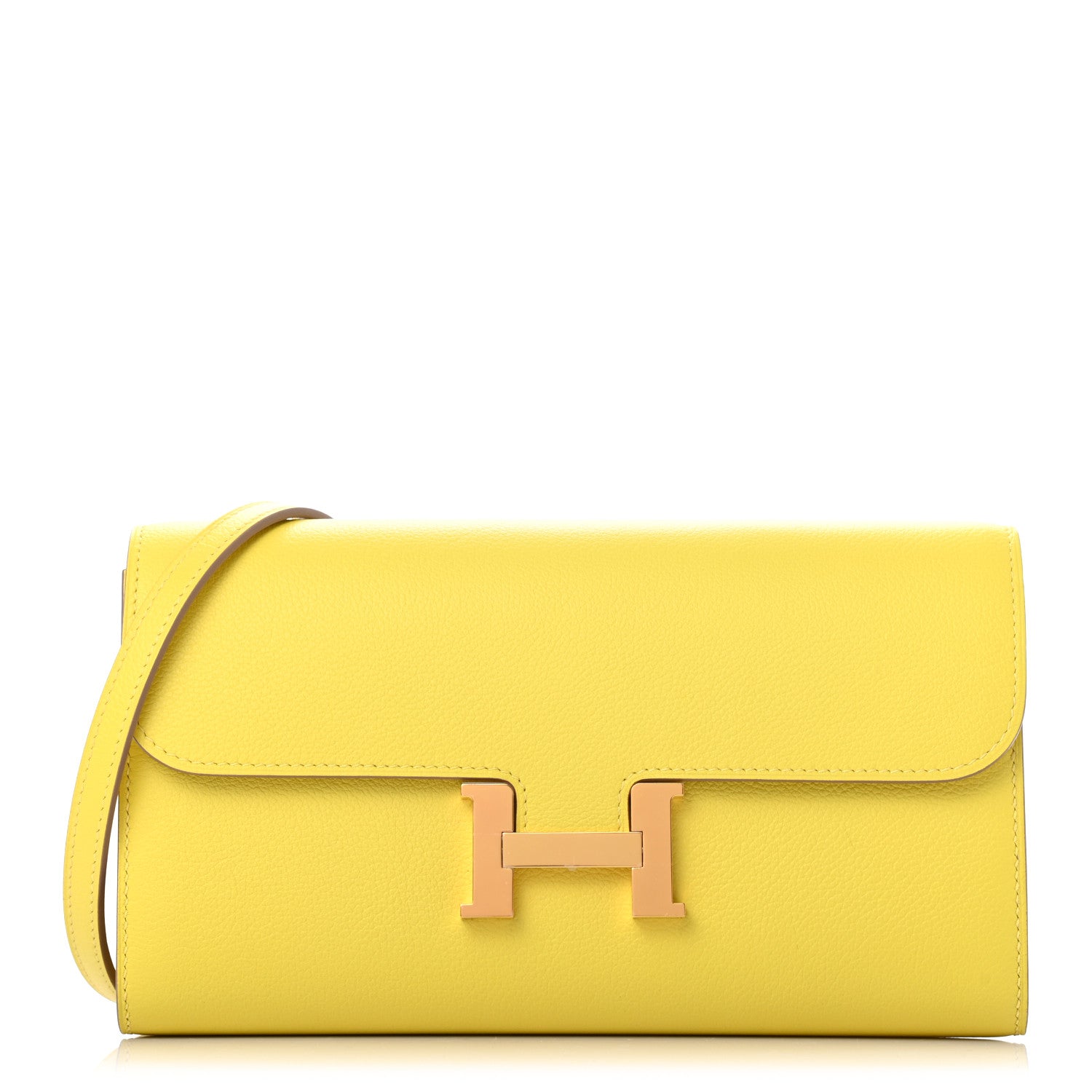 Hermes Evercolor Constance Wallet To Go Lime 1 of 7