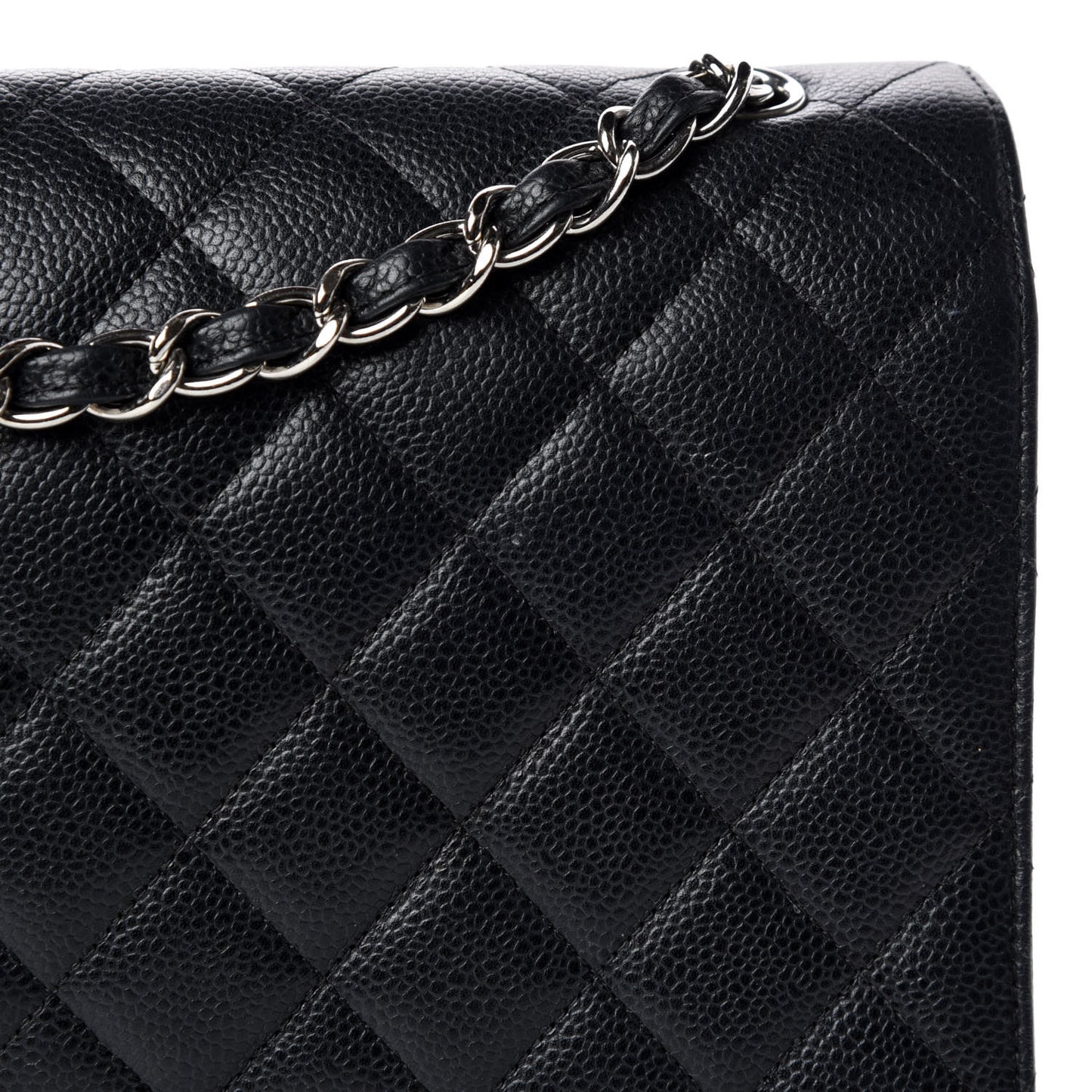 Caviar Quilted Maxi Double Flap Black