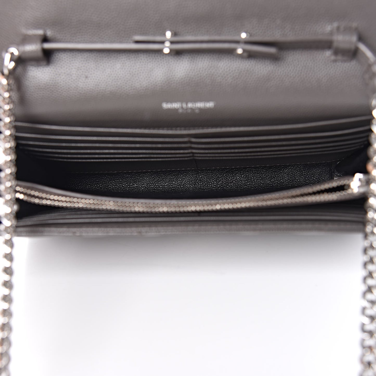 Grain De Poudre Matelasse Chevron Monogram Chain Wallet Earth